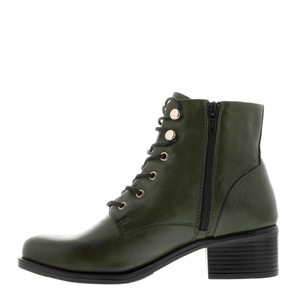 Carl Scarpa Ocean Green Leather Lace Up Ankle Boots